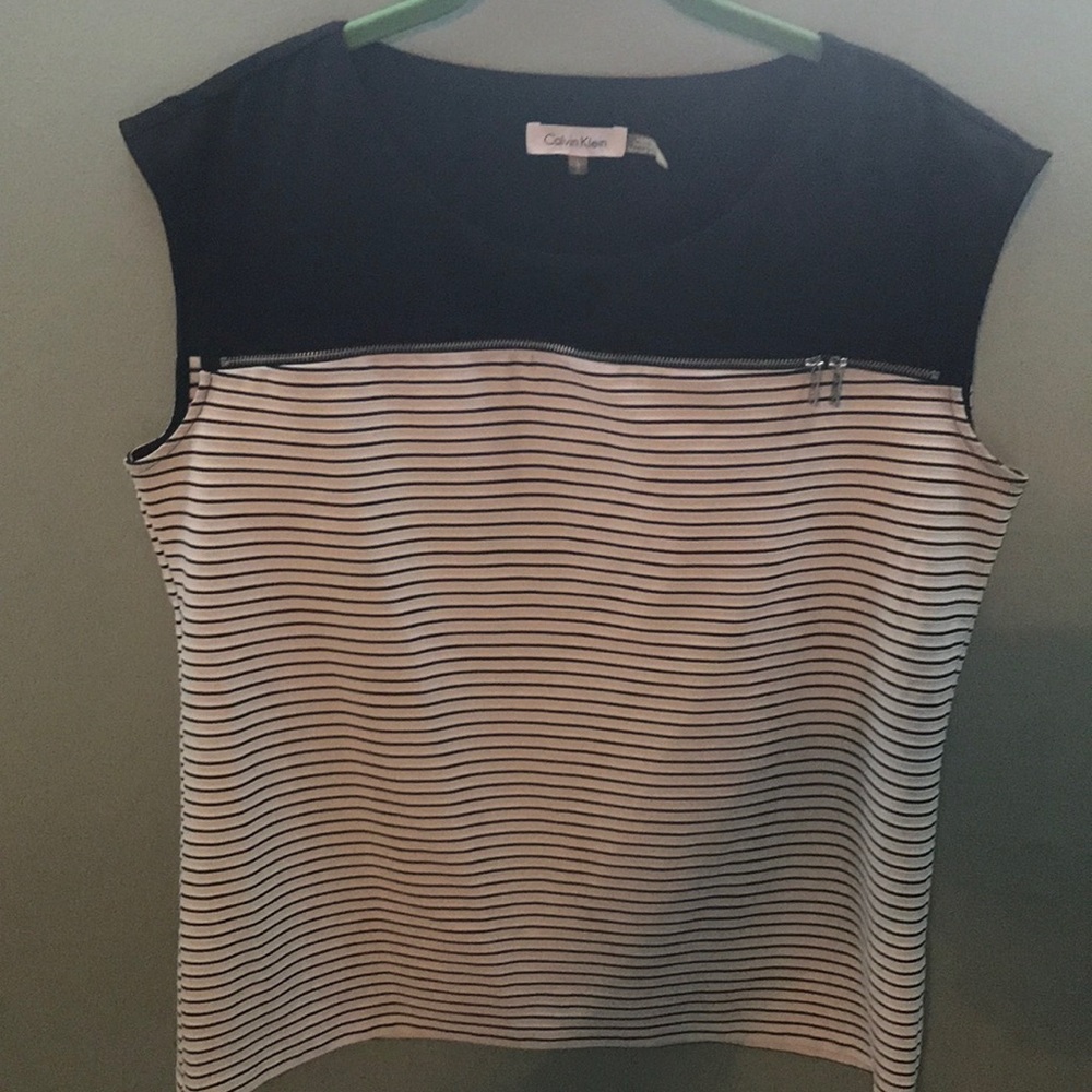 Calvin Klein Black & White striped top